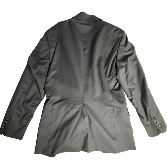 Stafford Black Two Button Vented Notch Blazer Sport Coat Suit Jacket - Picture 3 of 9